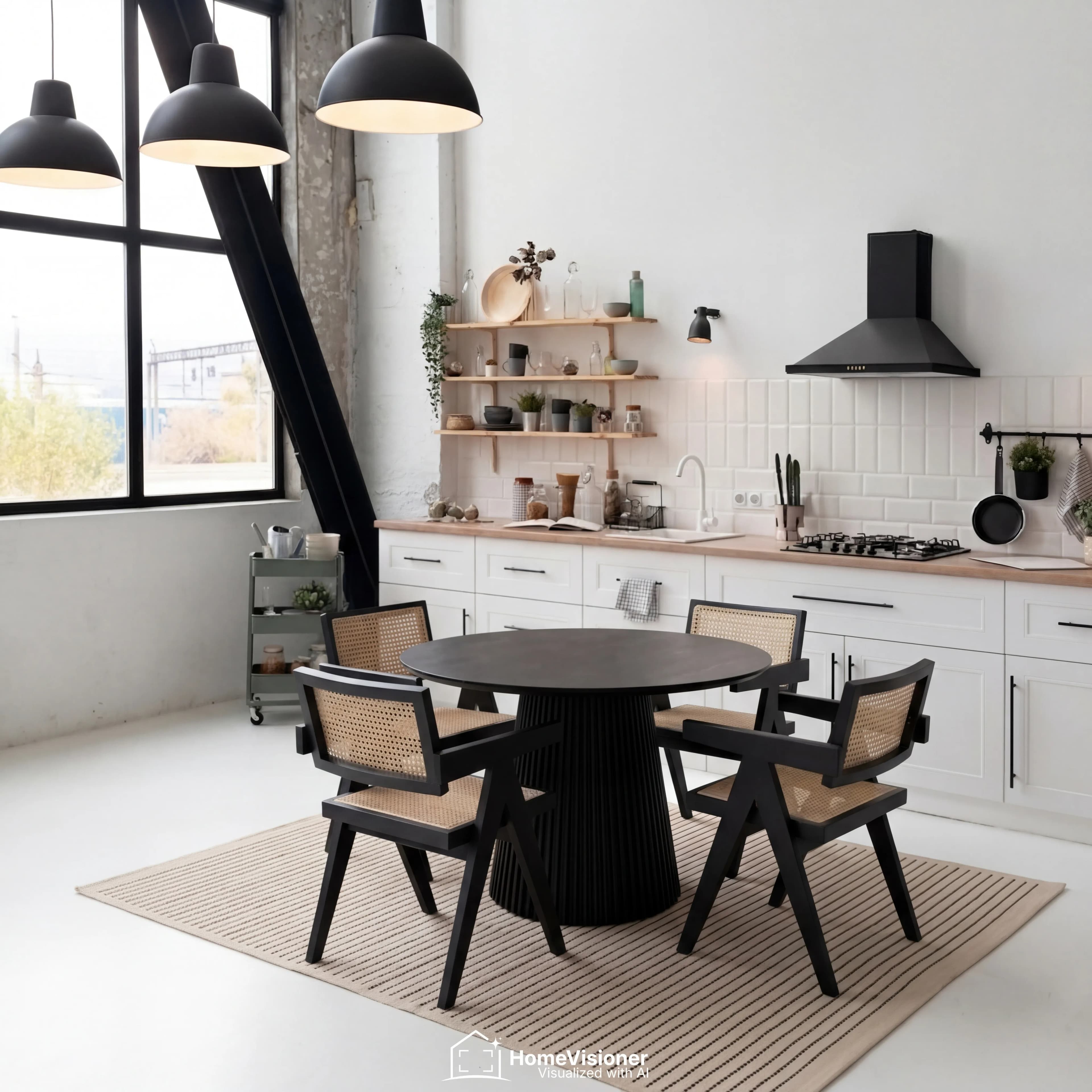 Raum nach der Visualisierung – Loft-Küche