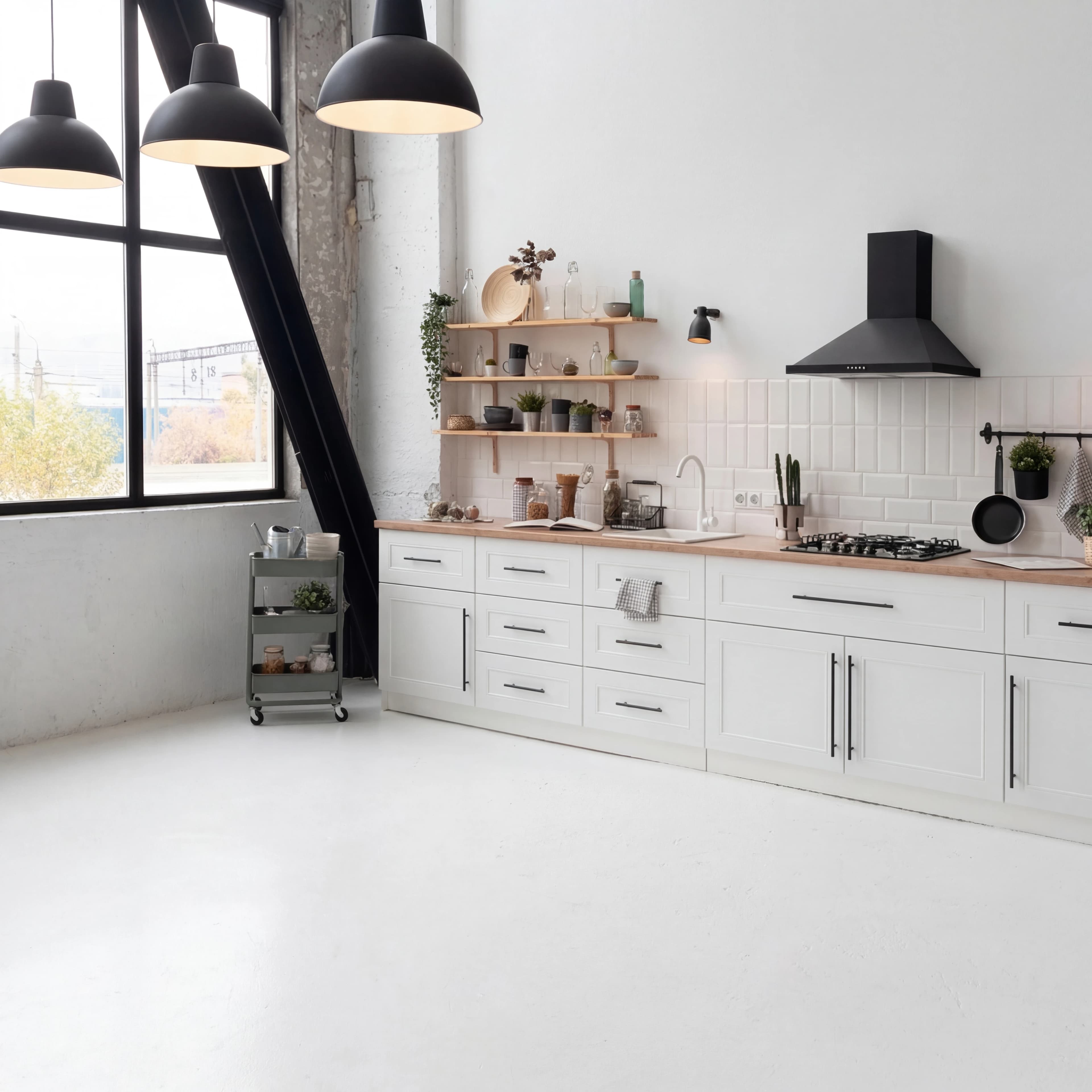 Raum vor der Visualisierung – Loft-Küche