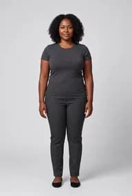 Ready-made model: plus-size woman, curly hair